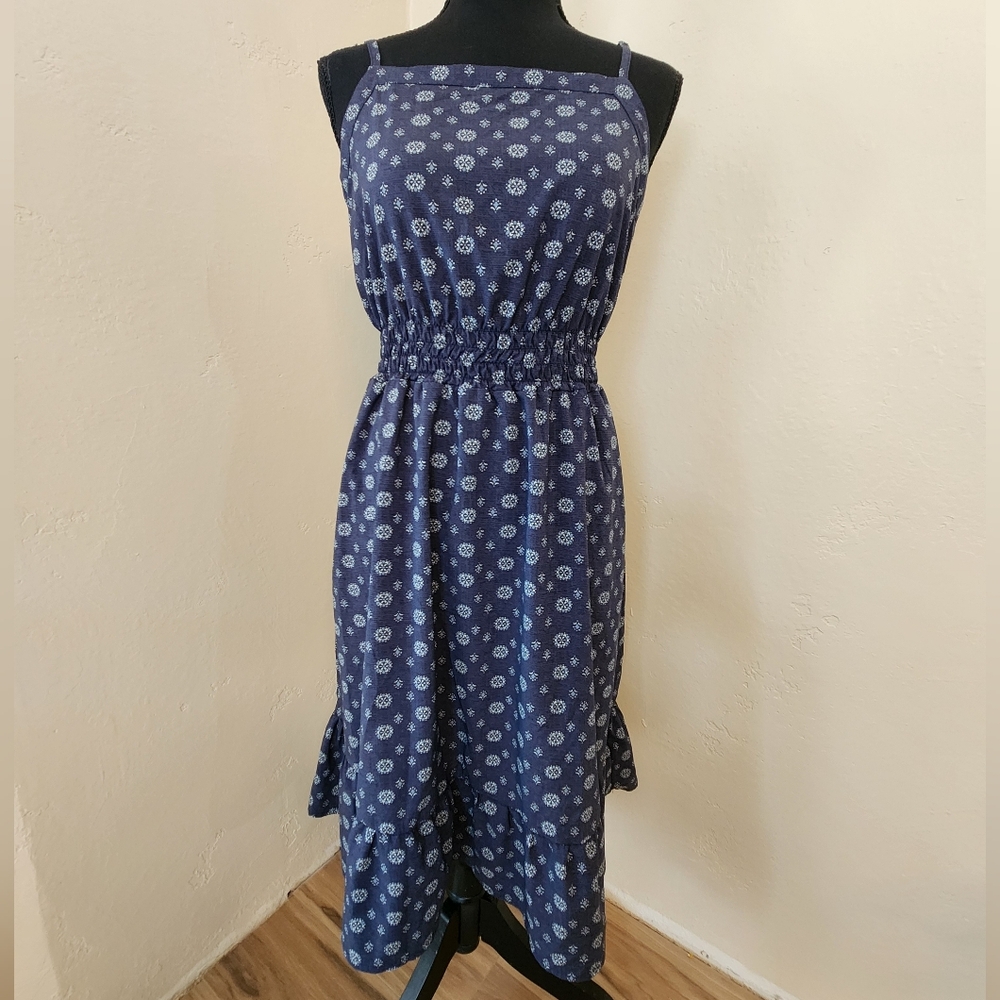 Toad&Co Navy Floral Summer Sun Dress, Size S
